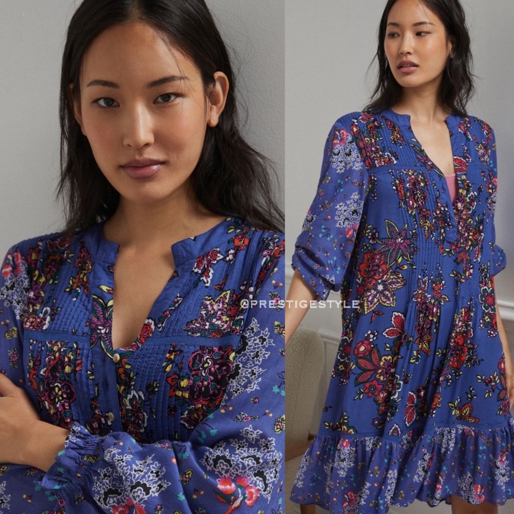 Anthropologie Diana Pintucked Tunic Dress